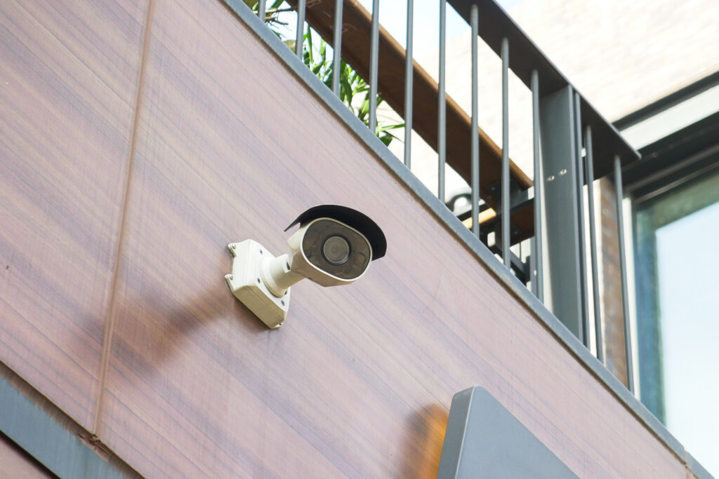 CCTV security camera operating outdoor